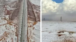 Viral, Gurun Gersang Arab Saudi Hujan Salju untuk Pertama Kalinya